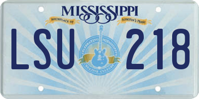 MS license plate LSU218