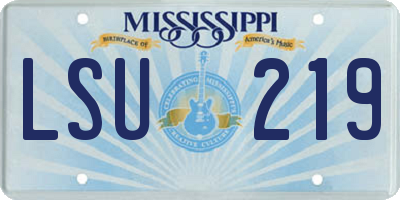MS license plate LSU219
