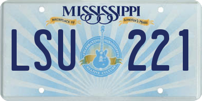 MS license plate LSU221