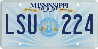MS license plate LSU224