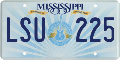 MS license plate LSU225