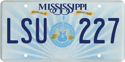 MS license plate LSU227