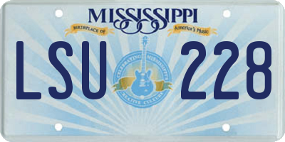 MS license plate LSU228