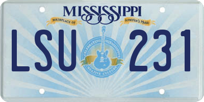 MS license plate LSU231