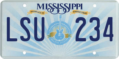 MS license plate LSU234