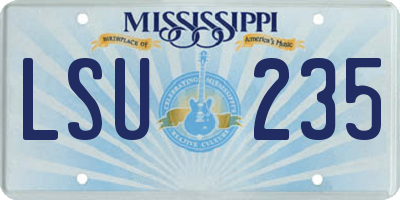 MS license plate LSU235