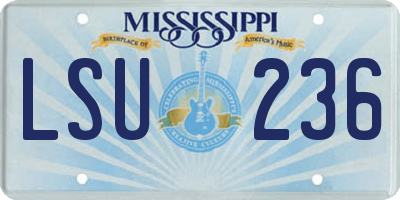 MS license plate LSU236
