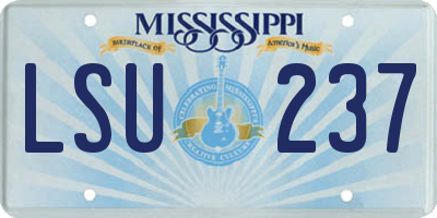 MS license plate LSU237