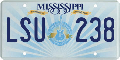 MS license plate LSU238
