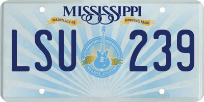MS license plate LSU239