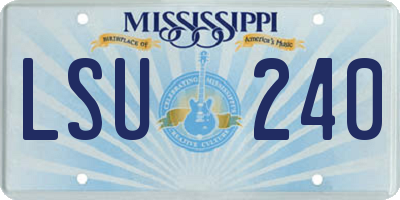 MS license plate LSU240