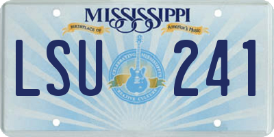 MS license plate LSU241