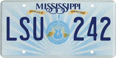 MS license plate LSU242