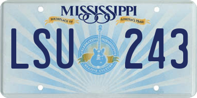 MS license plate LSU243