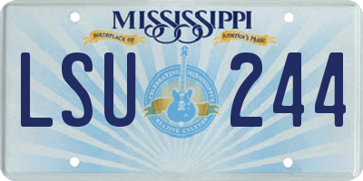 MS license plate LSU244