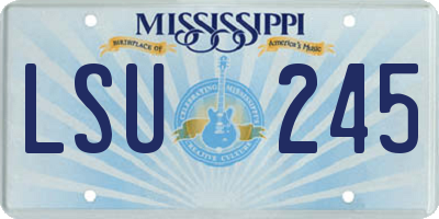 MS license plate LSU245