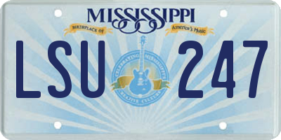 MS license plate LSU247