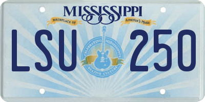 MS license plate LSU250