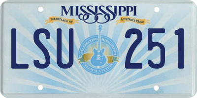 MS license plate LSU251