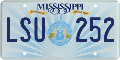 MS license plate LSU252