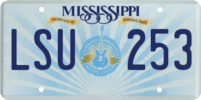 MS license plate LSU253