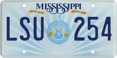 MS license plate LSU254