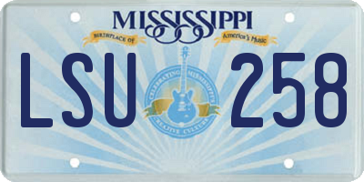 MS license plate LSU258