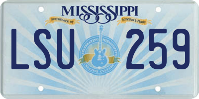 MS license plate LSU259