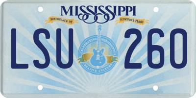MS license plate LSU260