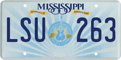 MS license plate LSU263