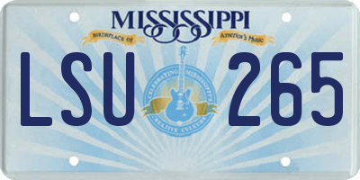 MS license plate LSU265