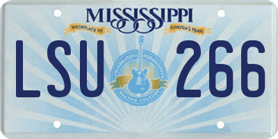 MS license plate LSU266