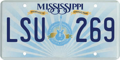 MS license plate LSU269