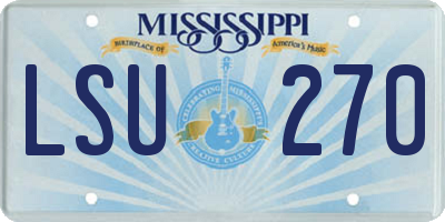 MS license plate LSU270