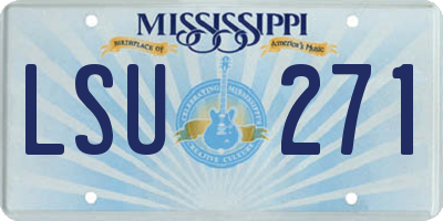 MS license plate LSU271