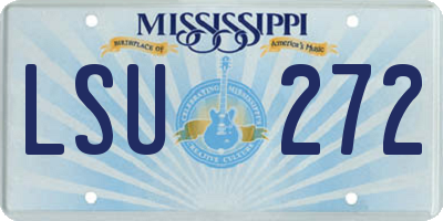 MS license plate LSU272