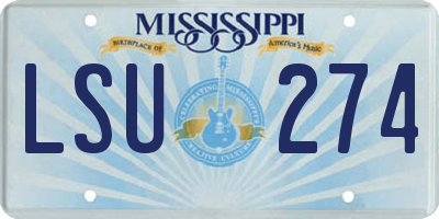 MS license plate LSU274