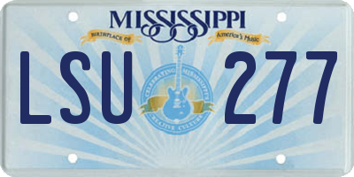 MS license plate LSU277