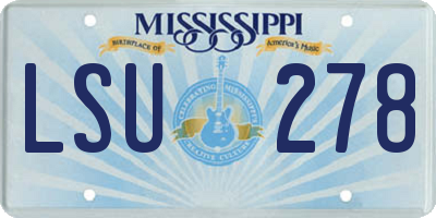 MS license plate LSU278