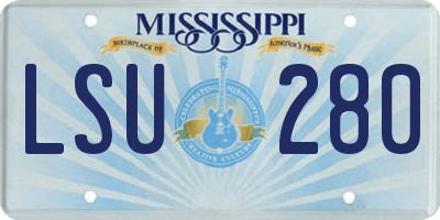 MS license plate LSU280