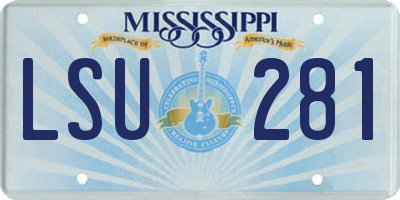 MS license plate LSU281