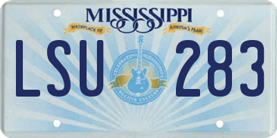 MS license plate LSU283
