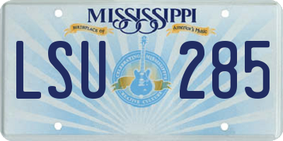 MS license plate LSU285