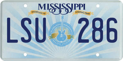 MS license plate LSU286