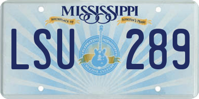 MS license plate LSU289