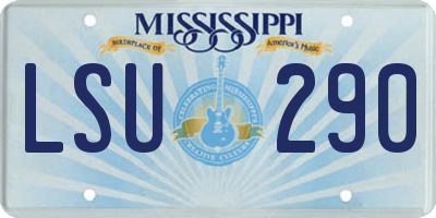 MS license plate LSU290