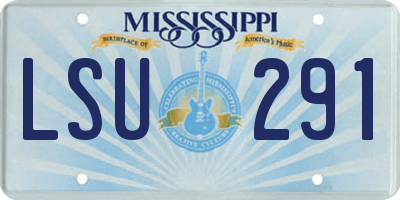 MS license plate LSU291
