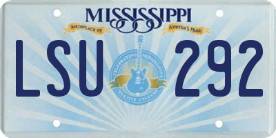 MS license plate LSU292