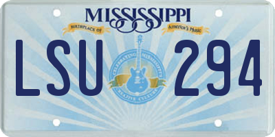 MS license plate LSU294