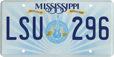 MS license plate LSU296
